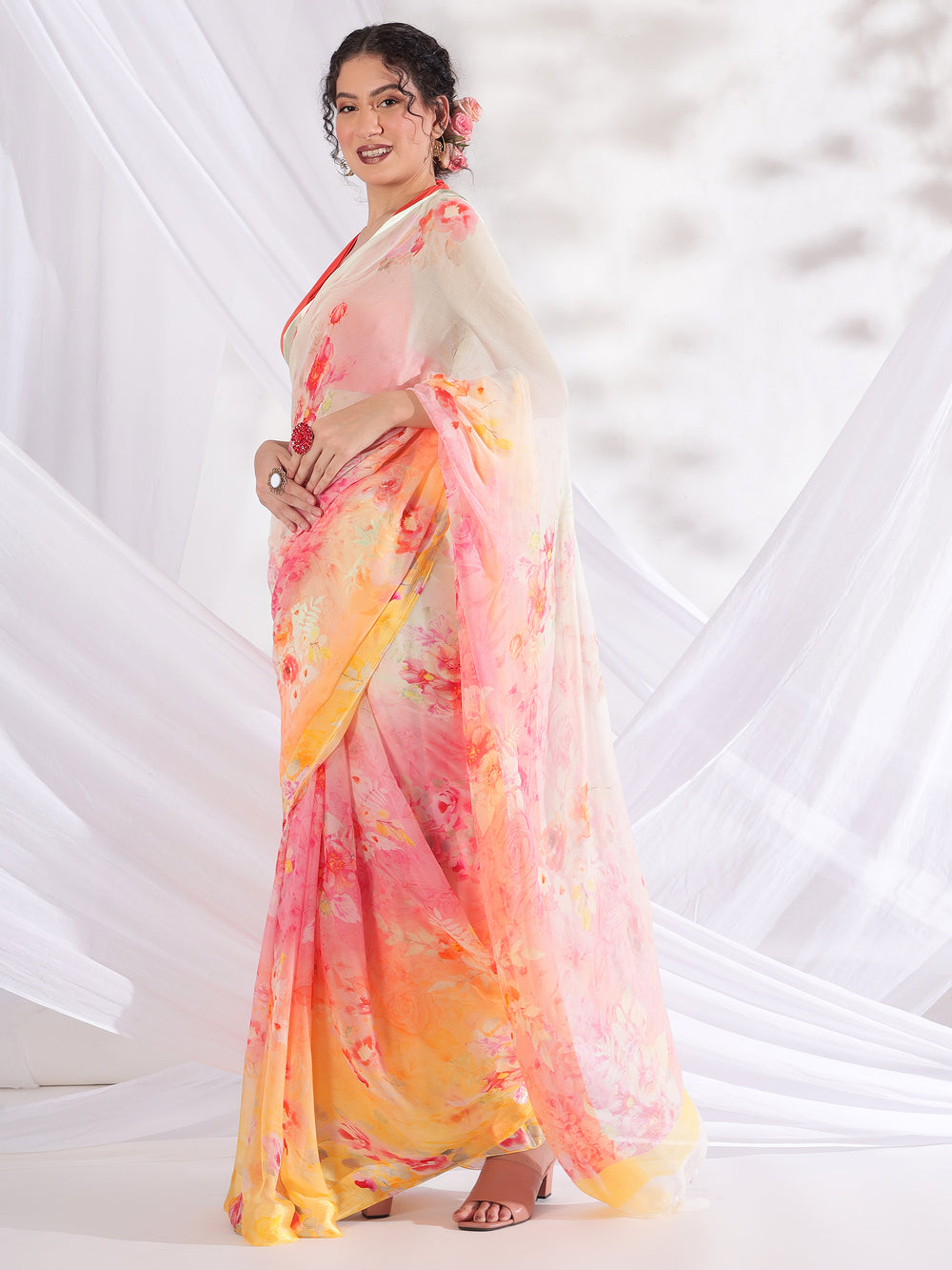 Pastel Green Jacquard Chiffon Saree – Leemboodi